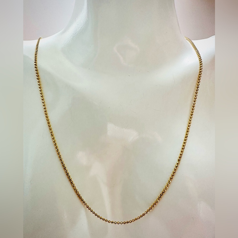 Dainty Beaded Necklace. 💛 Real 18(18k) Karat Solid Gold Jewelry